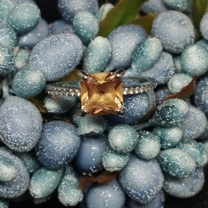 Sterling Padparadscha Sapphire Ring - Like New!